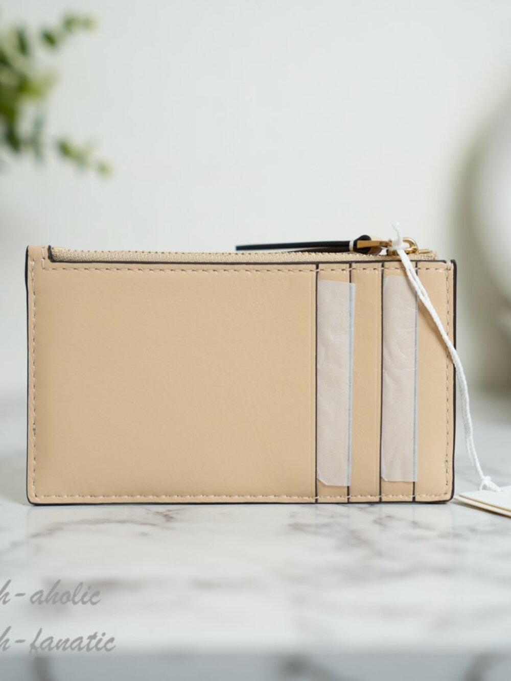 Tory Burch Kira Diamond Quilt Zip Card Case in Vanilla Soft Serve NWT - Picture 3 of 7
